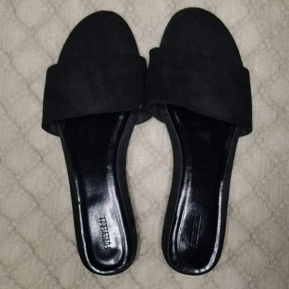 Faux Suede Slide Sandals